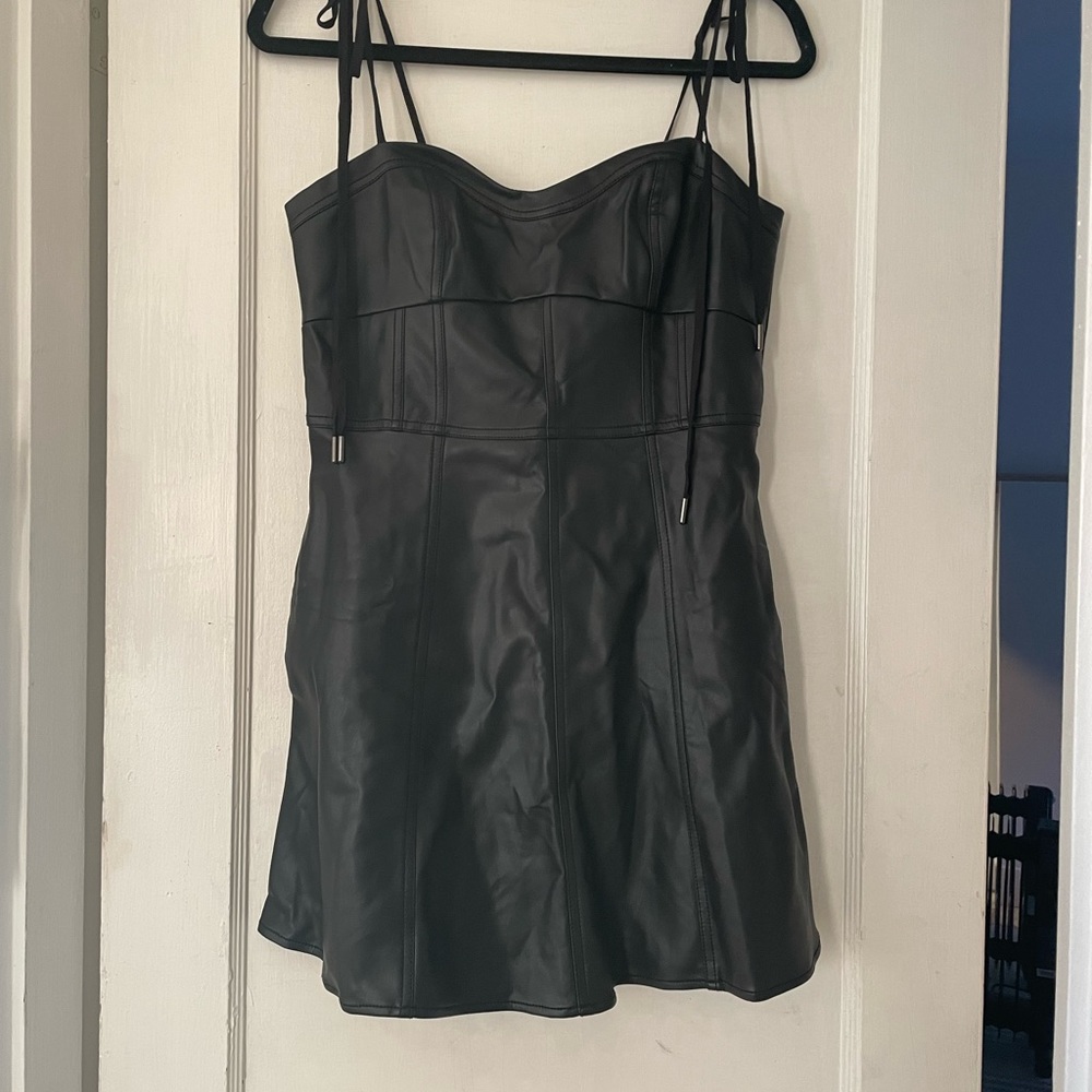 NWT Free People vegan leather / pleather dress